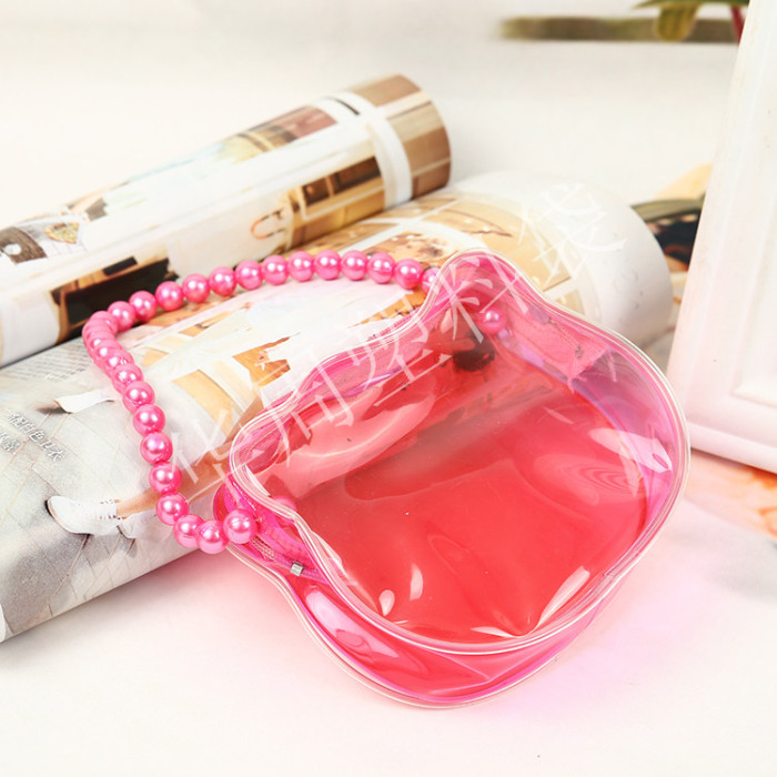 Manufacturer direct selling PVC bag zipper bag jewelry bag beads chain bag cosmetic bag