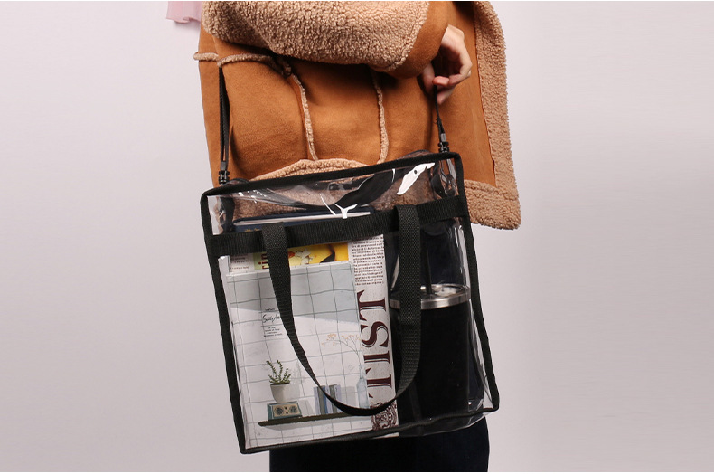 Fashion PVC Bag Transparent Women's Shoulder Bag Gym Transparent Bag Travel Waterproof Beach Bag Spot