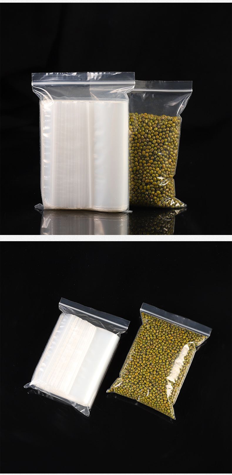 PE Valve Bag Candied Dried Fruit New Year Goods Food Sealed Bag Small Accessories Storage Moisture Proof Thick Transparent Plastic Bag