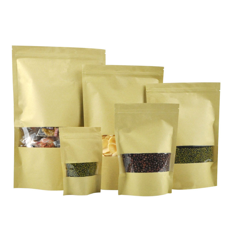 Manufacturer Direct HD Composite Window packaging bag Kraft Paper Persimmon Nut Snow Crisp tea sealed bag