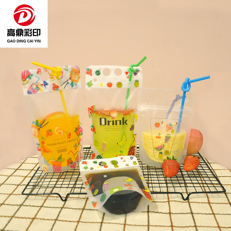 By the way, Spot drinks transparent sealed bag milk tea takeaway juice disposable liquid drinks bag self-packaging bag transparent