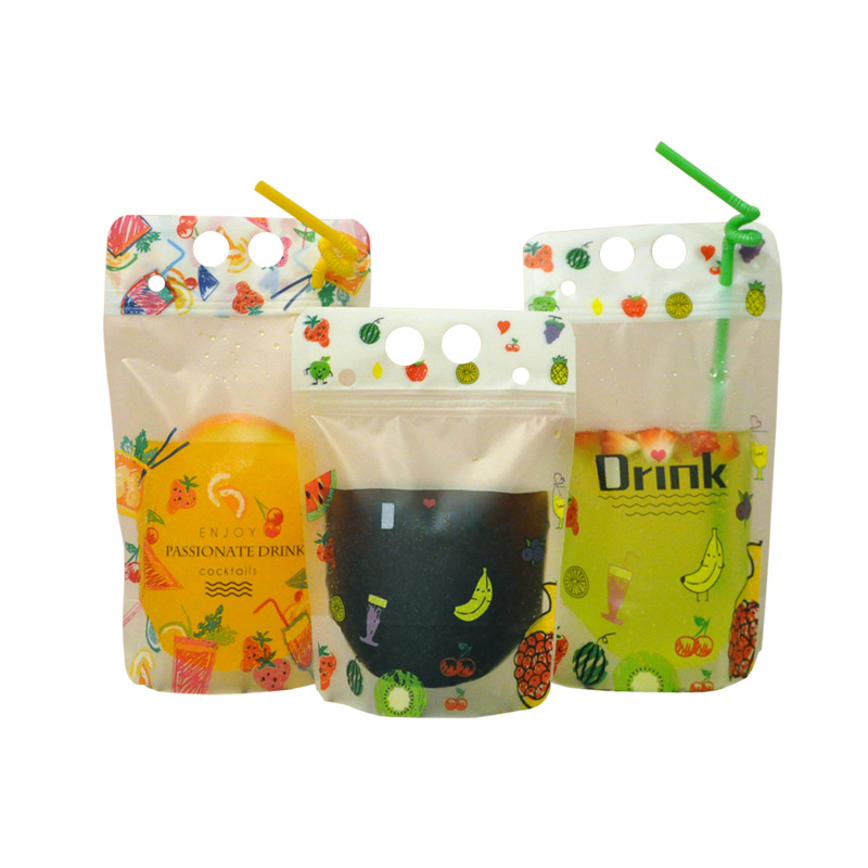 By the way, Spot drinks transparent sealed bag milk tea takeaway juice disposable liquid drinks bag self-packaging bag transparent