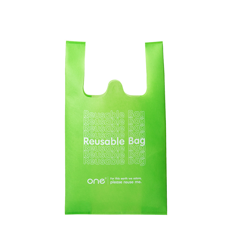 Non-Woven Fabric Vest Bag Supermarket Clothing Shopping Bag Guangzhou Factory Customized Hot Pressing Environmental Protection Take-out Packing Bag