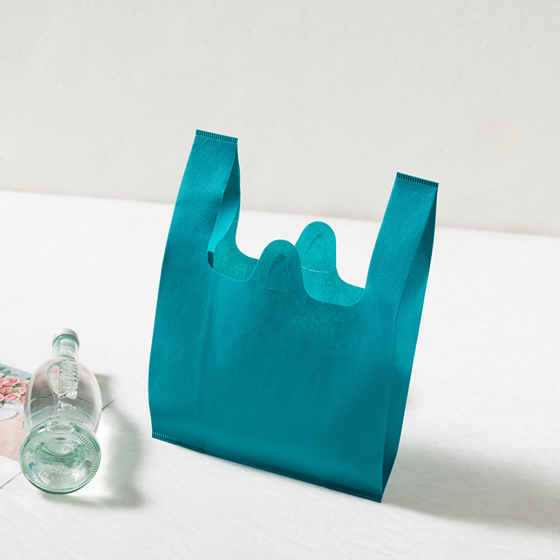 Non-Woven Fabric Vest Bag Supermarket Clothing Shopping Bag Guangzhou Factory Customized Hot Pressing Environmental Protection Take-out Packing Bag