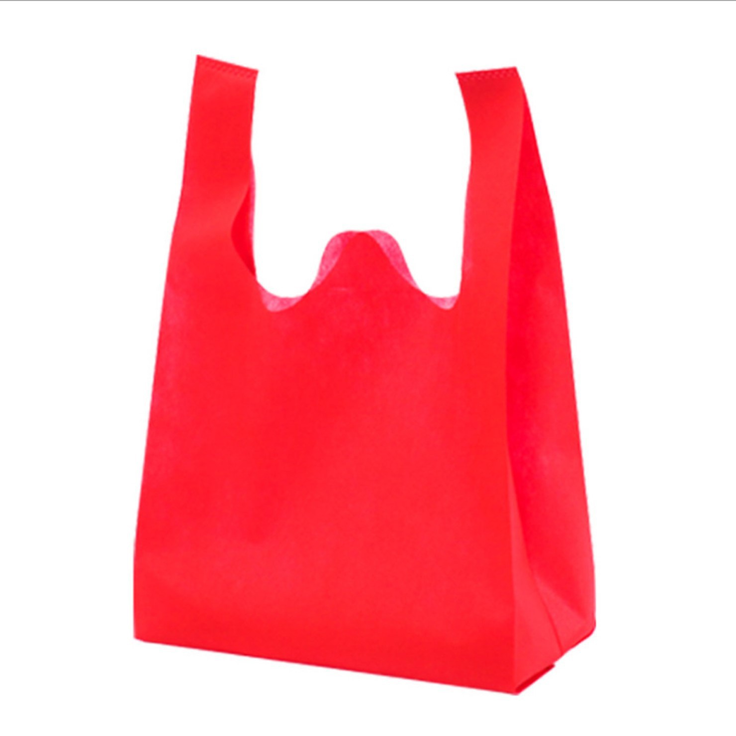 Spot Supermarket Green Shopping Bag Vest Bag Fruit Bag Plastic Shopping Bag Hot Pressing Non-Woven Bag Factory