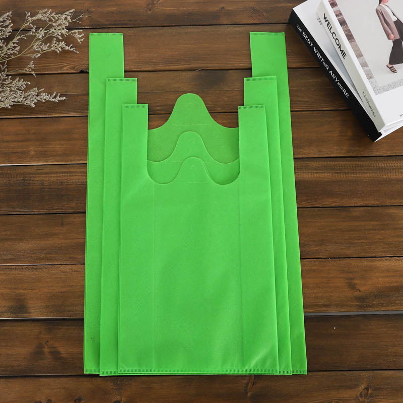 Currently Available Non-Woven Bags Customization Vest Bag Flat Pocket Film Non-Woven Fabric Handbag Take-out Packing Bag Customizable