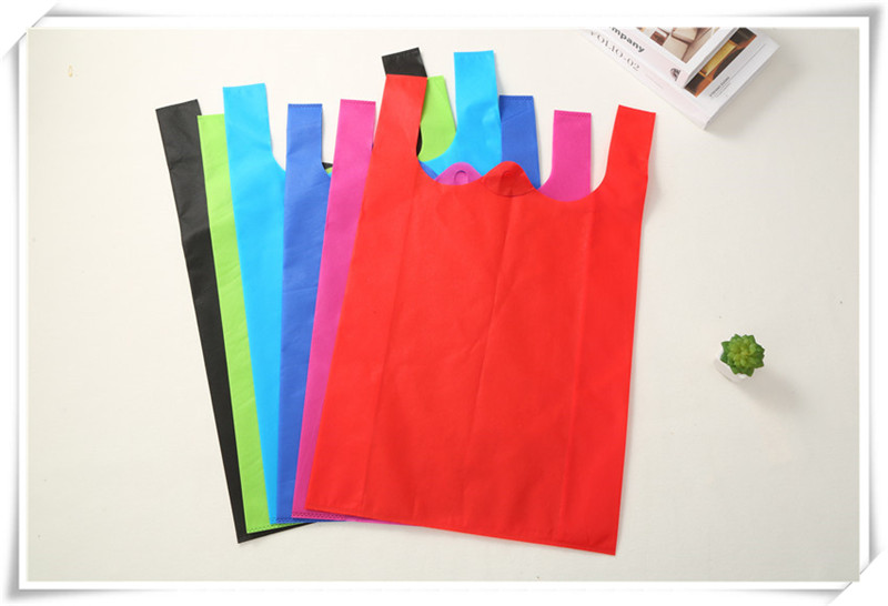 Non-woven vest bag supermarket bag tote bag shopping bag custom logo advertising bag package mail solid color