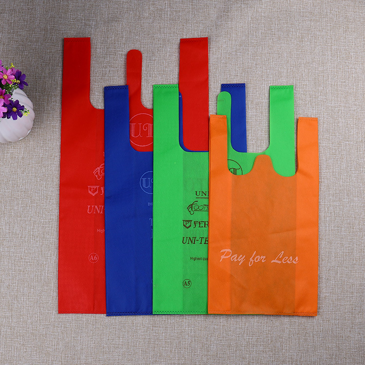 Customized Non-Woven Supermarket Vest Shopping Bag Disposable Environmentally Friendly Vest Vest Bag Advertising Handbag