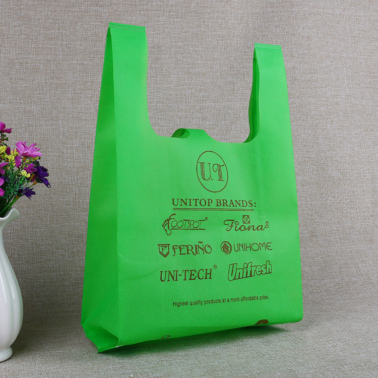 Customized Non-Woven Supermarket Vest Shopping Bag Disposable Environmentally Friendly Vest Vest Bag Advertising Handbag