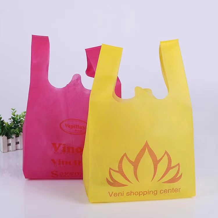 Factory Exclusive for Cross-Border Spot Disposable Non-Woven Fabric Thermal Combination Shopping Portable Packing Bag Advertising Vest Bag
