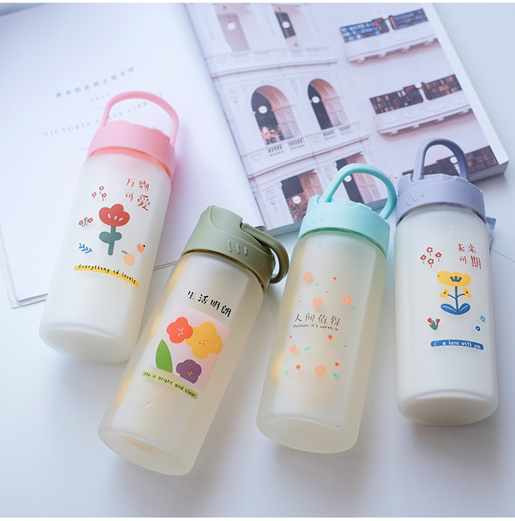 Frosted straw glasses cartoon Drinking Glasses Ins style Straws for students fashion gifts for girls