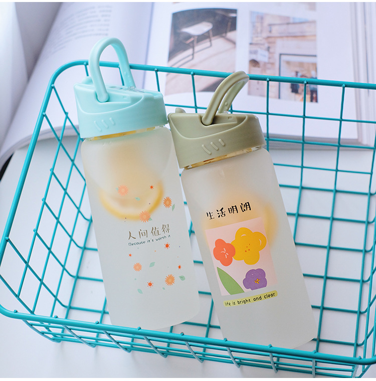 Frosted straw glasses cartoon Drinking Glasses Ins style Straws for students fashion gifts for girls