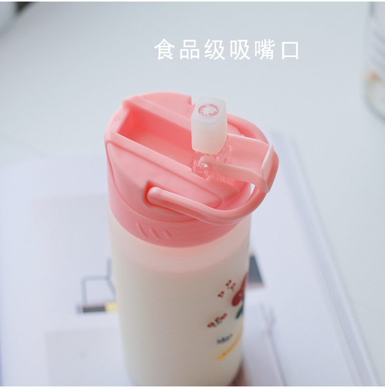 Frosted straw glasses cartoon Drinking Glasses Ins style Straws for students fashion gifts for girls