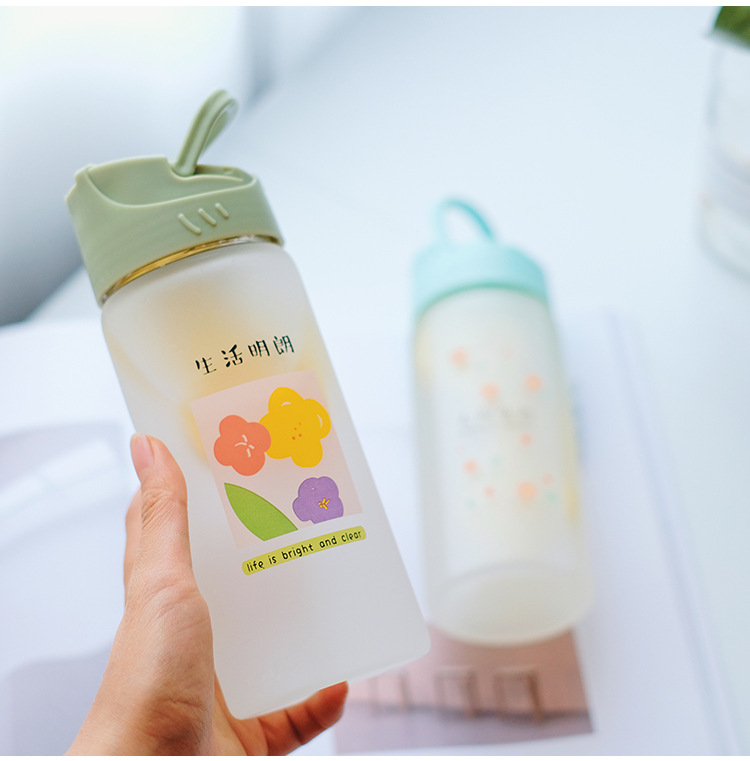 Frosted straw glasses cartoon Drinking Glasses Ins style Straws for students fashion gifts for girls