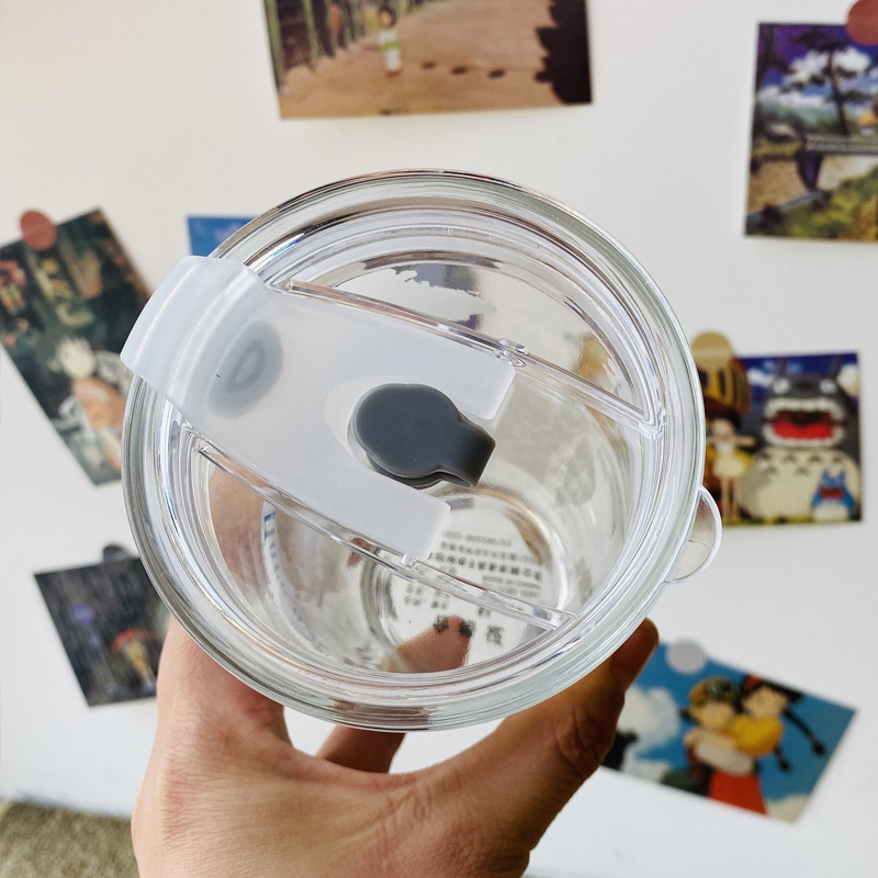 Japanese Cloud Straw Glass Water Cup simple and creative small fresh drinking cup with a lid and thickened glass cup Japanese Cloud Straw Glass Water Cup simple and creative small fresh drinking cup with a lid and thickened glass cup
