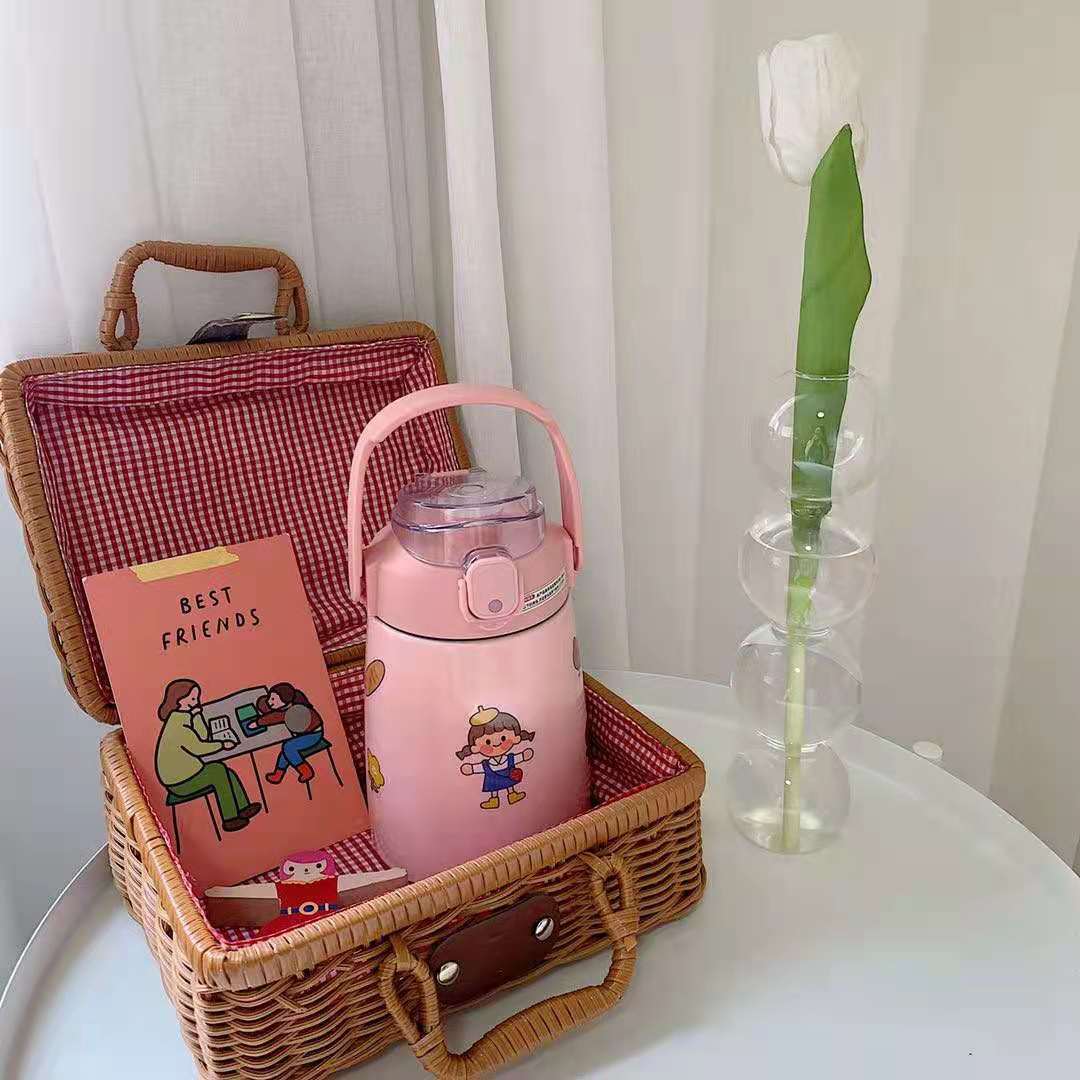 Cup Large Capacity Straw Style Portable and Cute Internet Celebrity Big Belly Drinking Cup Large Children Cup 304 Kettle Cup Large Capacity Straw Style Portable and Cute Internet Celebrity Big Belly Drinking Cup Large Children Cup 304 Kettle