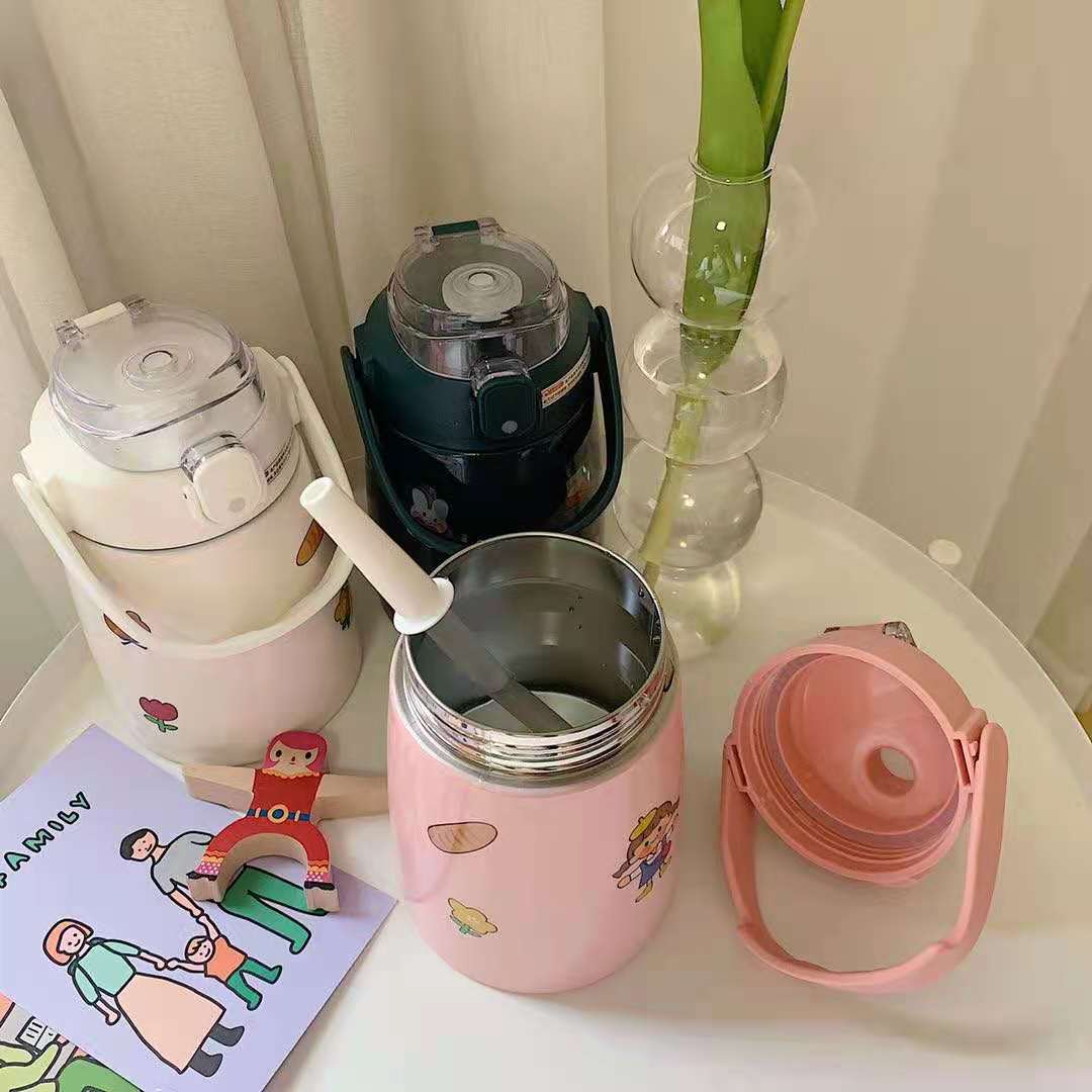 Cup Large Capacity Straw Style Portable and Cute Internet Celebrity Big Belly Drinking Cup Large Children Cup 304 Kettle Cup Large Capacity Straw Style Portable and Cute Internet Celebrity Big Belly Drinking Cup Large Children Cup 304 Kettle
