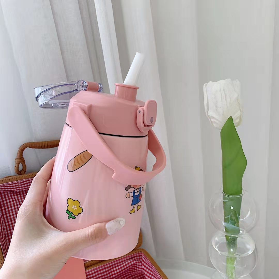 Cup Large Capacity Straw Style Portable and Cute Internet Celebrity Big Belly Drinking Cup Large Children Cup 304 Kettle Cup Large Capacity Straw Style Portable and Cute Internet Celebrity Big Belly Drinking Cup Large Children Cup 304 Kettle