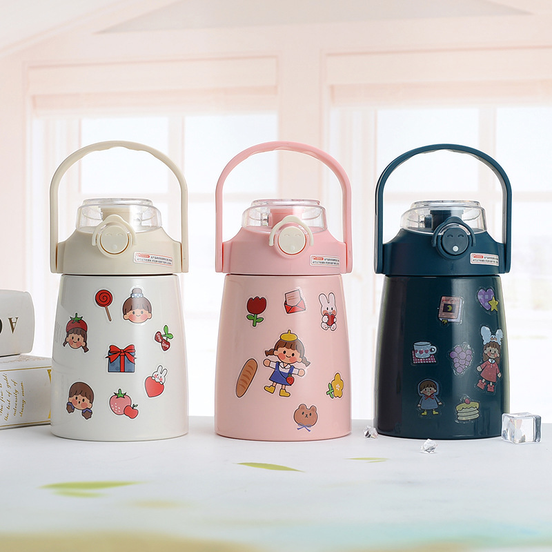 Cup Large Capacity Straw Style Portable and Cute Internet Celebrity Big Belly Drinking Cup Large Children Cup 304 Kettle Cup Large Capacity Straw Style Portable and Cute Internet Celebrity Big Belly Drinking Cup Large Children Cup 304 Kettle