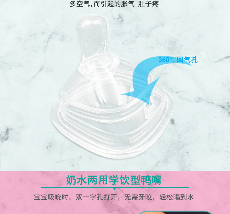 Applicable HG Feeding Bottle Pacifier Strap Straw Gravitational Ball Silicone Root Drinking Accessories Shubeidi Square Wide Mouth PPSU Milk Bottle