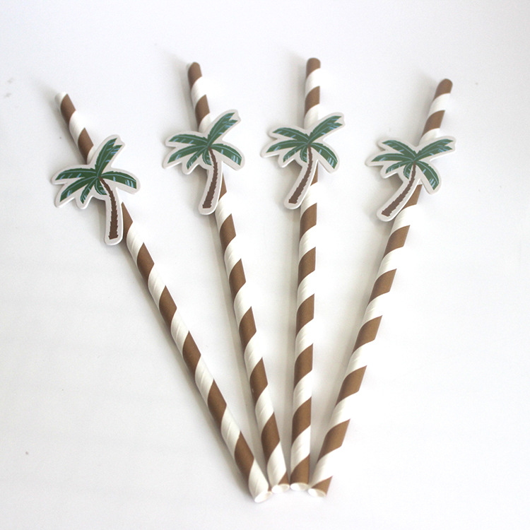 Ocean series of parties paper straw with card, drinking straw