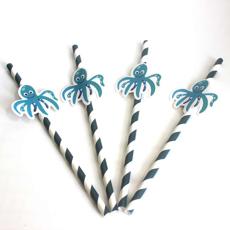 Ocean series of parties paper straw with card, drinking straw Ocean series of parties paper straw with card, drinking straw