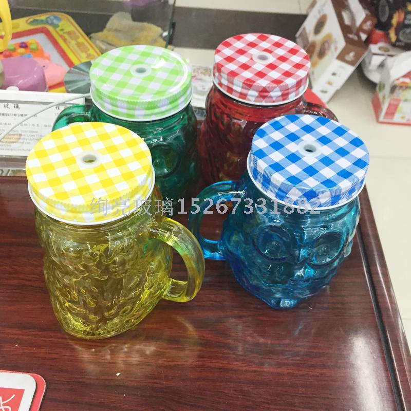 Water glass cup glass mason jar with printed drinking glass cup cup with straw Water glass cup glass mason jar with printed drinking glass cup cup with straw
