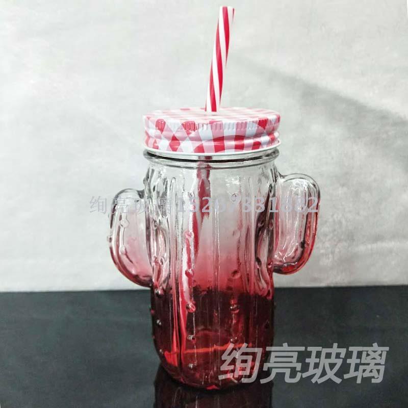 Water glass cup glass mason jar with printed drinking glass cup cup with straw Water glass cup glass mason jar with printed drinking glass cup cup with straw