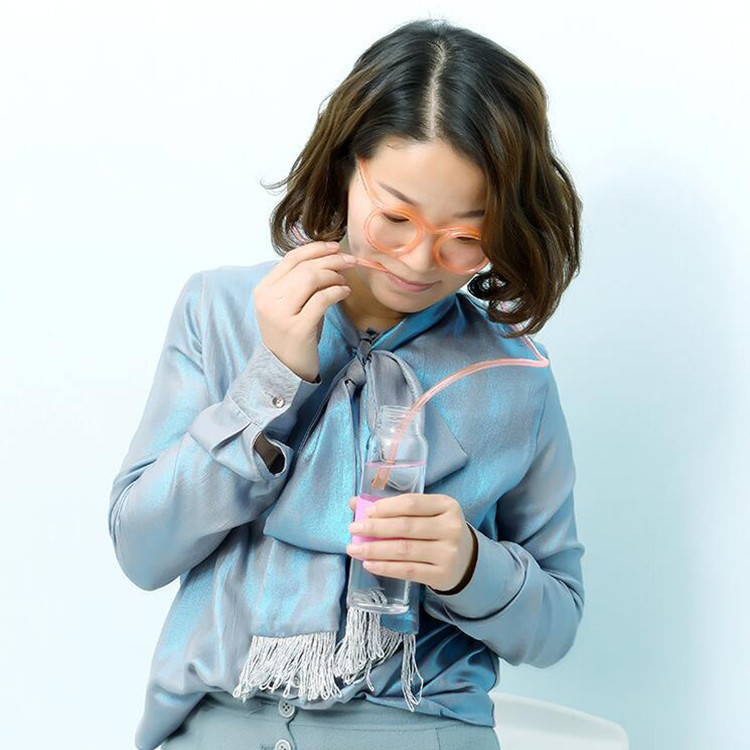 Running Man Same Style DIY Creative Funny Eyes Straw Cute Cartoon Drinking Straw Adult Fun Glasses Straw