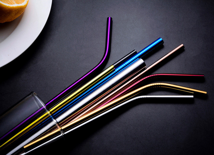 304 Stainless Steel Drinking Straw Colorful Titanium-Plated Milk Tea Straw Cross-Border Straw Factory Wholesale 304 Stainless Steel Drinking Straw Colorful Titanium-Plated Milk Tea Straw Cross-Border Straw Factory Wholesale