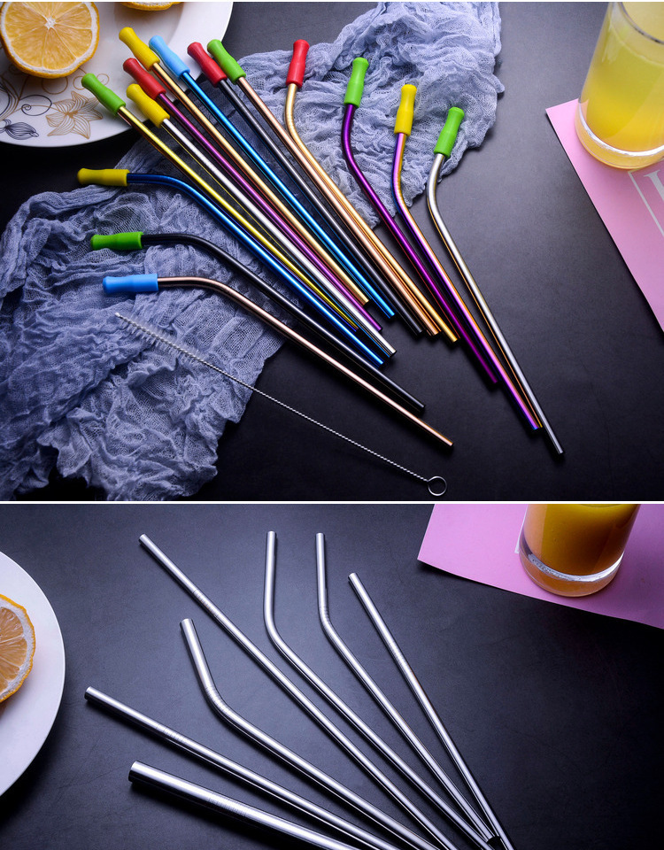 304 Stainless Steel Drinking Straw Colorful Titanium-Plated Milk Tea Straw Cross-Border Straw Factory Wholesale 304 Stainless Steel Drinking Straw Colorful Titanium-Plated Milk Tea Straw Cross-Border Straw Factory Wholesale
