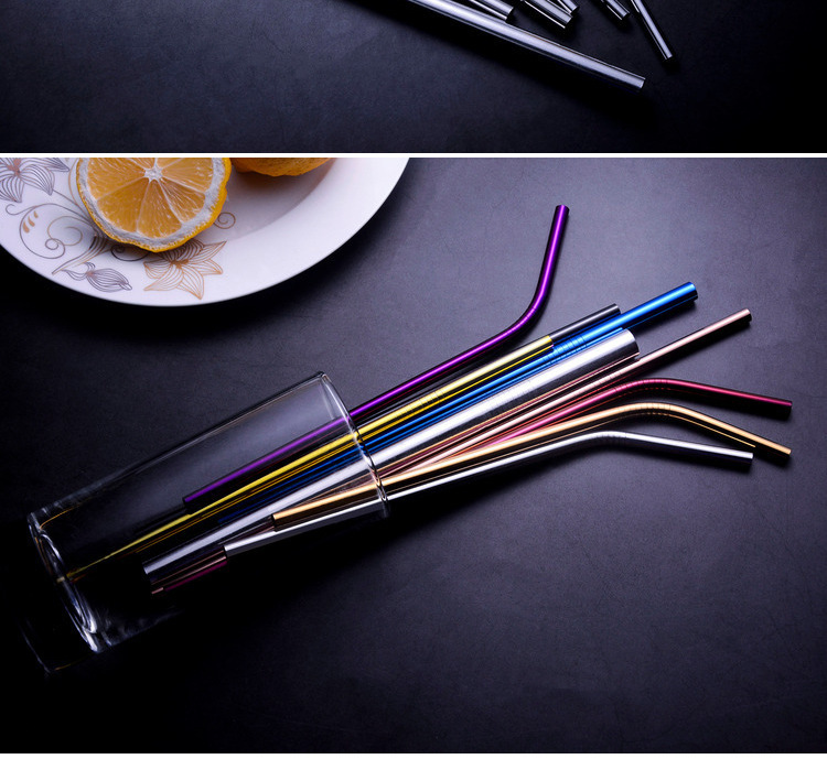 304 Stainless Steel Drinking Straw Colorful Titanium-Plated Milk Tea Straw Cross-Border Straw Factory Wholesale 304 Stainless Steel Drinking Straw Colorful Titanium-Plated Milk Tea Straw Cross-Border Straw Factory Wholesale