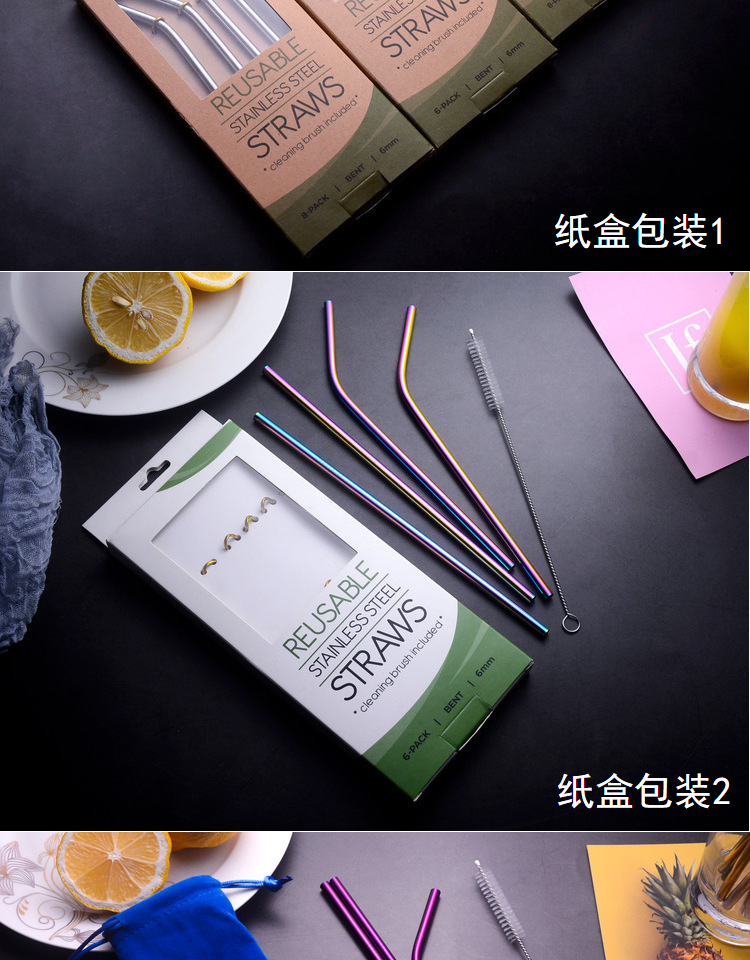 304 Stainless Steel Drinking Straw Colorful Titanium-Plated Milk Tea Straw Cross-Border Straw Factory Wholesale 304 Stainless Steel Drinking Straw Colorful Titanium-Plated Milk Tea Straw Cross-Border Straw Factory Wholesale