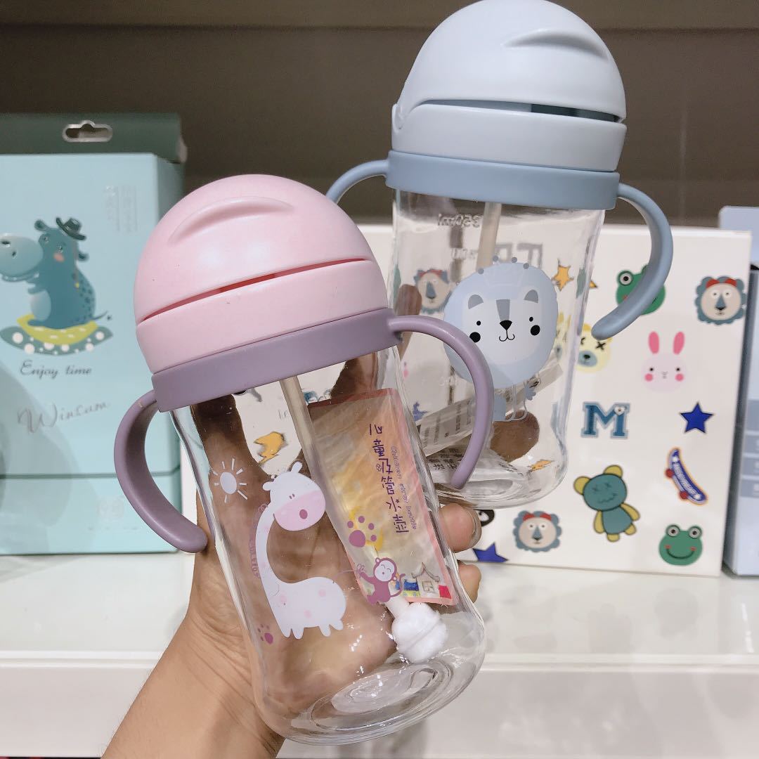 Infant Straw Cup with Handle Easy to Carry Baby Anti-Backflow Learn Drinking Cup with Scale 350 Ml Infant Straw Cup with Handle Easy to Carry Baby Anti-Backflow Learn Drinking Cup with Scale 350 Ml
