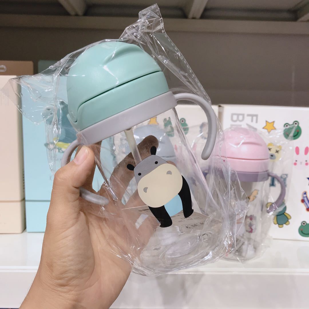 Infant Straw Cup with Handle Easy to Carry Baby Anti-Backflow Learn Drinking Cup with Scale 350 Ml Infant Straw Cup with Handle Easy to Carry Baby Anti-Backflow Learn Drinking Cup with Scale 350 Ml
