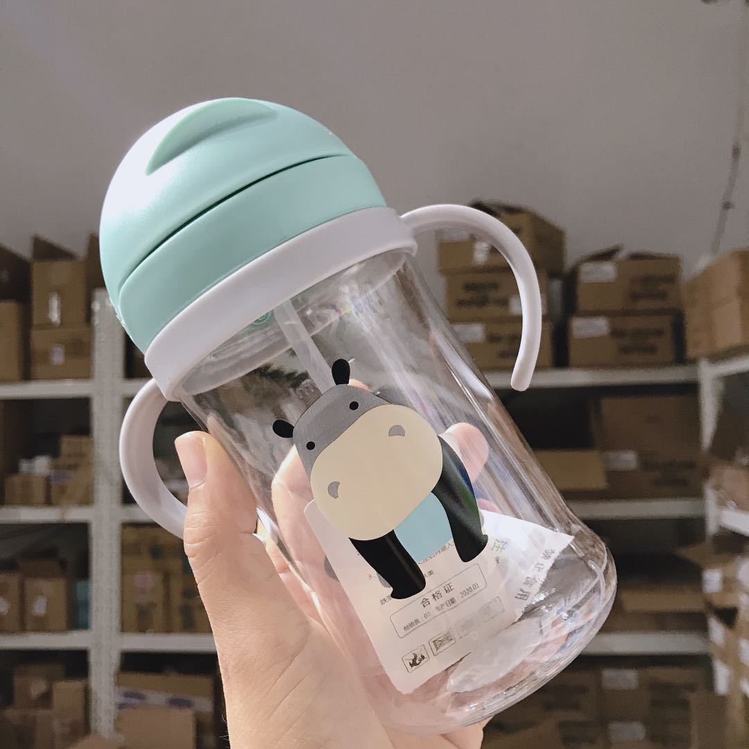 Infant Straw Cup with Handle Easy to Carry Baby Anti-Backflow Learn Drinking Cup with Scale 350 Ml Infant Straw Cup with Handle Easy to Carry Baby Anti-Backflow Learn Drinking Cup with Scale 350 Ml