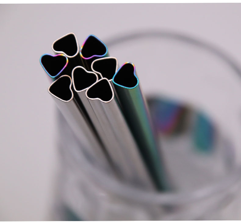 Whole Food Grade 304 Stainless Steel Straw Creative Cute Heart Shape Drinking Straw Peptide Plated Health Milk Tea Straw Whole Food Grade 304 Stainless Steel Straw Creative Cute Heart Shape Drinking Straw Peptide Plated Health Milk Tea Straw