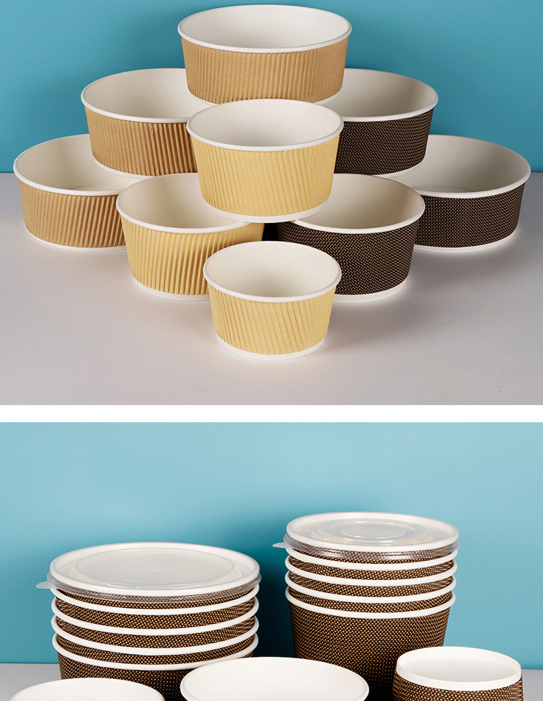 Petunia Disposable Paper Bowl Double-Layer Thickened Corrugated Paper Bowl Takeaway Soup Bowl round Porridge Bucket Dessert to-Go Box Petunia Disposable Paper Bowl Double-Layer Thickened Corrugated Paper Bowl Takeaway Soup Bowl round Porridge Bucket Dessert to-Go Box