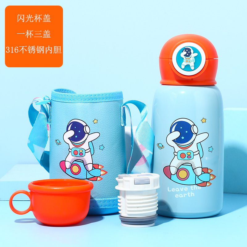 Temperature Display Children's Thermos Mug Cartoon Insulation Pot Student Strap 316 Stainless Steel Drinking Straw Cup Temperature Display Children's Thermos Mug Cartoon Insulation Pot Student Strap 316 Stainless Steel Drinking Straw Cup