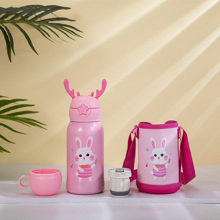 Temperature Display Children's Thermos Mug Cartoon Insulation Pot Student Strap 316 Stainless Steel Drinking Straw Cup Temperature Display Children's Thermos Mug Cartoon Insulation Pot Student Strap 316 Stainless Steel Drinking Straw Cup
