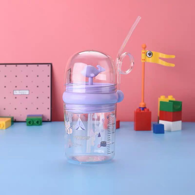 Influencer Whale Water Spray Cup Summer Children's Plastic Drinking Straw DropResistant Whale Cup for Toddler Students Influencer Whale Water Spray Cup Summer Children's Plastic Drinking Straw DropResistant Whale Cup for Toddler Students