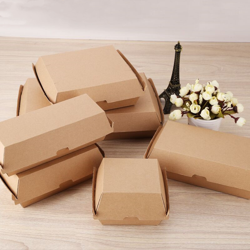 Manufacturers direct corrugated burger box custom disposable snack carton packaging box food packaging box