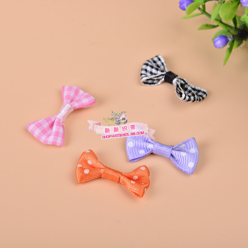 Handmade Wedding Candies Box Decorative Wrapper Accessories Polyester Lace Bow DIY Handmade Polka Dot Corrugated Bow