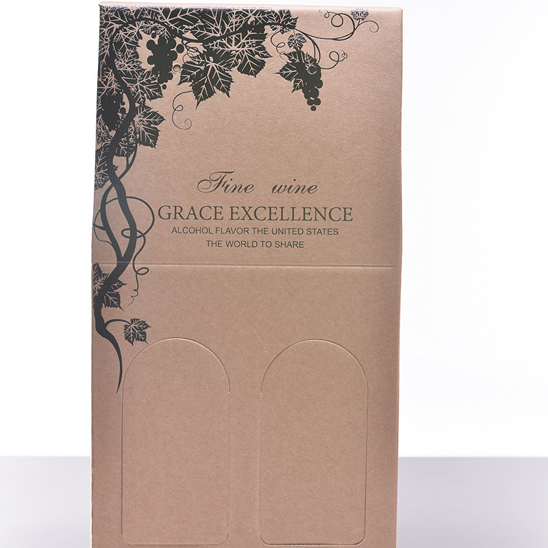The Custom red wine carton two gift bags wrapped in paper bags wine box spot corrugated color box can be customized white wine box