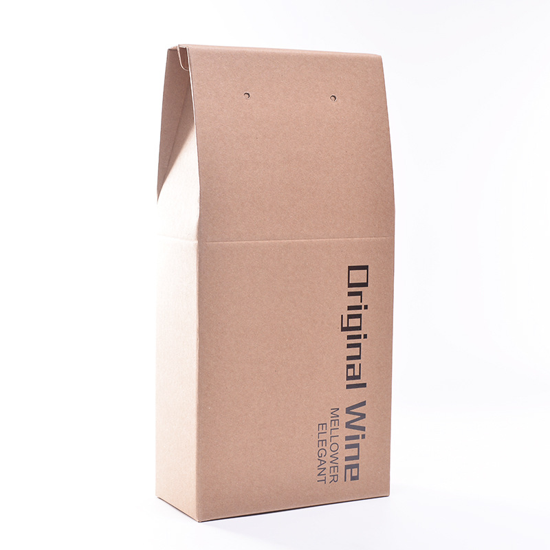 The Custom red wine carton two gift bags wrapped in paper bags wine box spot corrugated color box can be customized white wine box