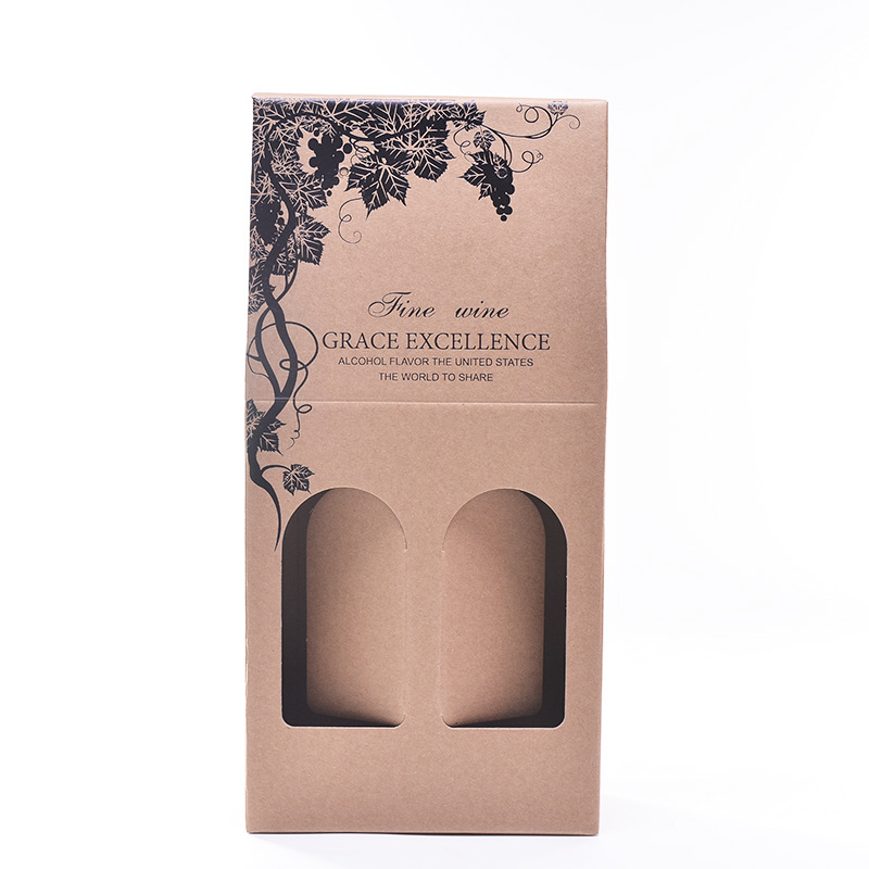 The Custom red wine carton two gift bags wrapped in paper bags wine box spot corrugated color box can be customized white wine box