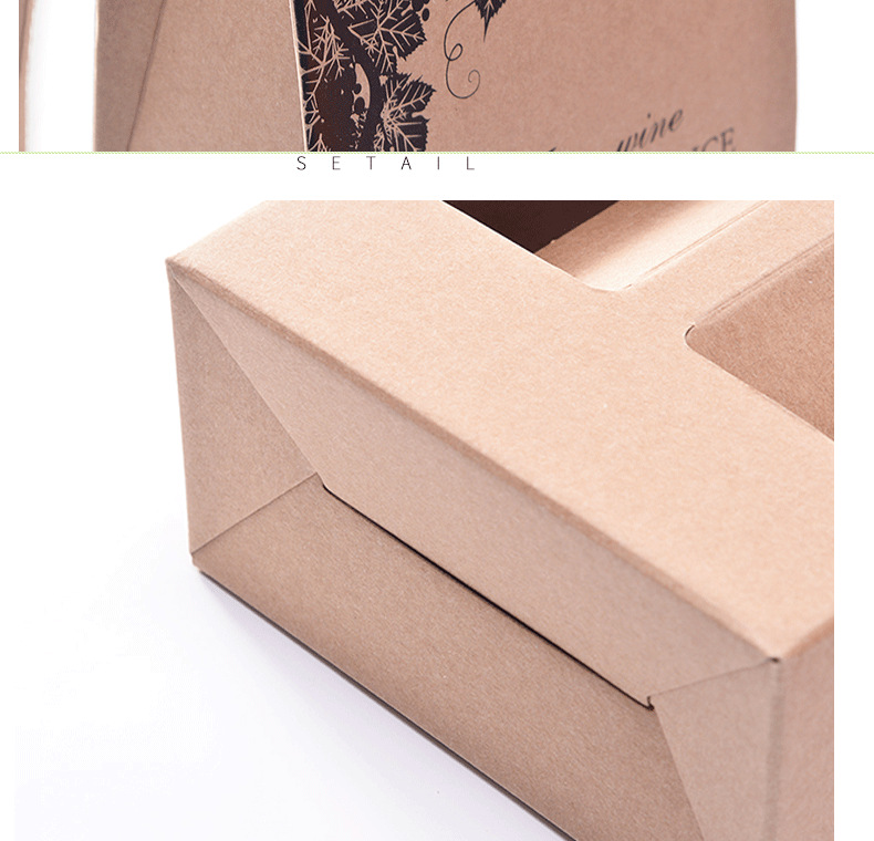 The Custom red wine carton two gift bags wrapped in paper bags wine box spot corrugated color box can be customized white wine box