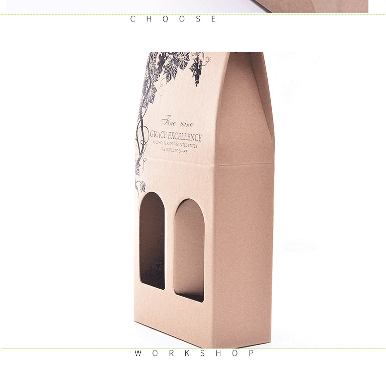 The Custom red wine carton two gift bags wrapped in paper bags wine box spot corrugated color box can be customized white wine box