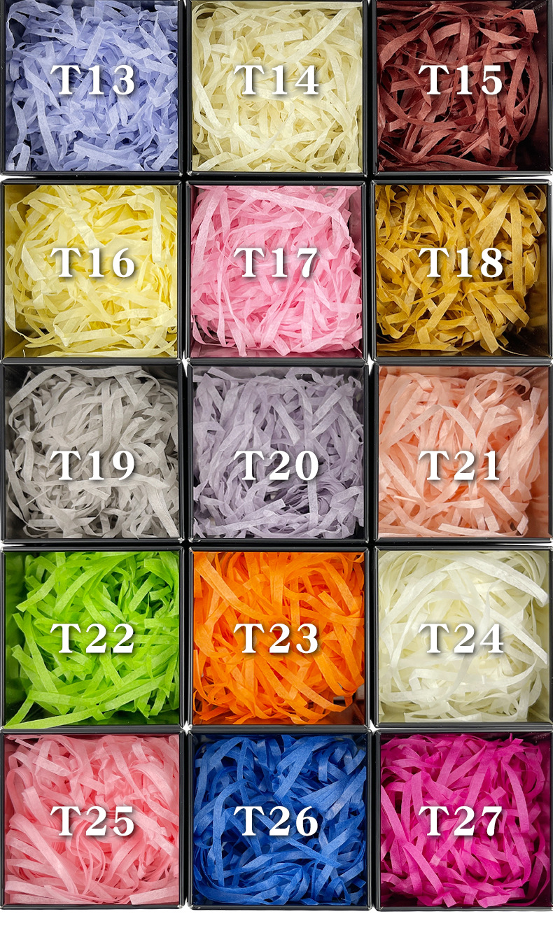 Supply Raffia Silk Paper Gift Box Wedding Candies Box Cosmetics Red Wine Box Decorative Filler Shredded Paper in Stock Wholesale