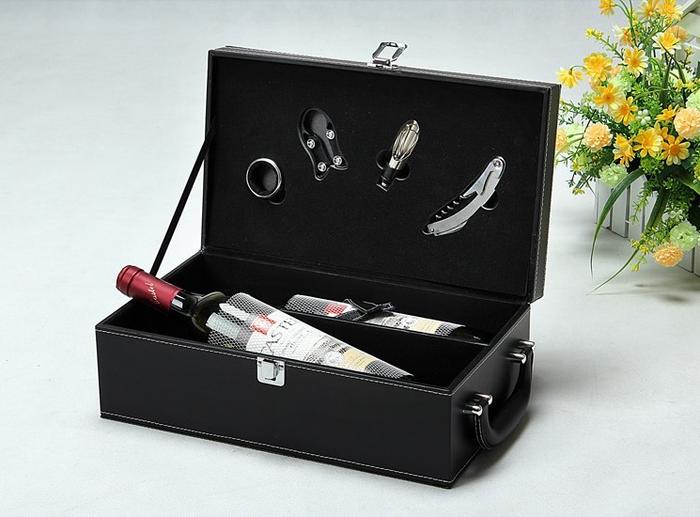 Bocan many original luxury leather box double red wine box